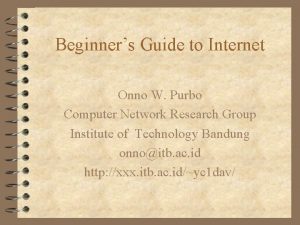 Beginners Guide to Internet Onno W Purbo Computer