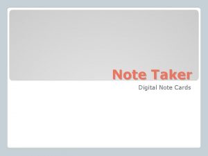 Note Taker Digital Note Cards Heading SubHeading How