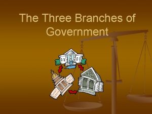 The Three Branches of Government Three Branches n