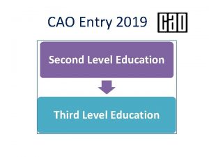 CAO Entry 2019 Second Level Education Third Level