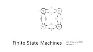 Finite State Machines CSE 311 Autumn 2020 Lecture