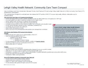 Lehigh Valley Health Network Community Care Team Compact