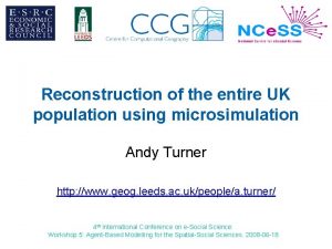 Reconstruction of the entire UK population using microsimulation