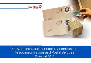 SAPO Presentation to Portfolio Committee on Telecommunications and