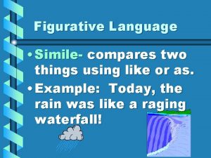 Figurative Language Simile compares two things using like