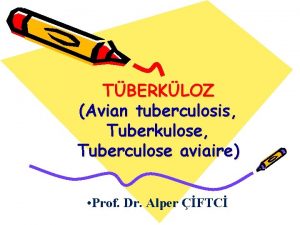 TBERKLOZ Avian tuberculosis Tuberkulose Tuberculose aviaire Prof Dr