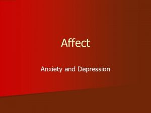 Affect Anxiety and Depression Anxiety Questions How often