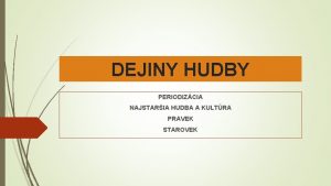 Periodizácia dejín hudby