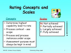 Rating Concepts and Scales Concepts Scales Determine highest