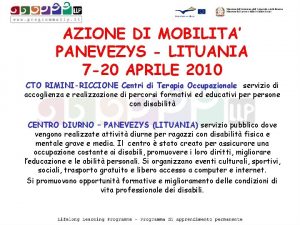 AZIONE DI MOBILITA PANEVEZYS LITUANIA 7 20 APRILE