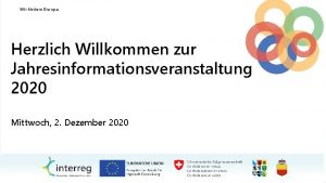 Wir frdern Europa Herzlich Willkommen zur Jahresinformationsveranstaltung 2020