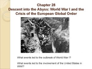 Chapter 28 Descent into the Abyss World War
