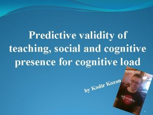 Predictive validity of teaching social and cognitive presence