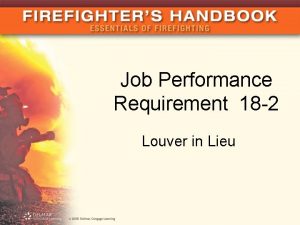 Job Performance Requirement 18 2 Louver in Lieu