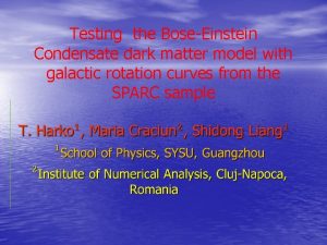 Testing the BoseEinstein Condensate dark matter model with