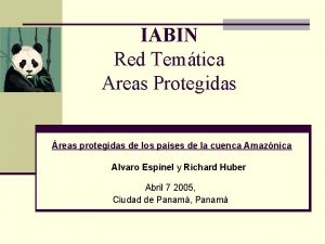 IABIN Red Temtica Areas Protegidas reas protegidas de