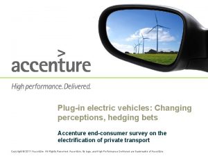 Plugin electric vehicles Changing perceptions hedging bets Accenture