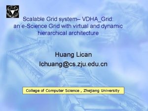 Scalable Grid system VDHAGrid an eScience Grid with