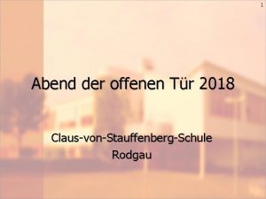 1 Abend der offenen Tr 2018 ClausvonStauffenbergSchule Rodgau