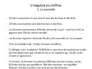 Lingalit en chiffres 1 La pauvret 23 de