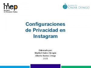 Configuraciones de Privacidad en Instagram Elaborado por Maribel