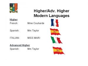 HigherAdv Higher Modern Languages Higher French Mme Couharde