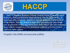 HACCP LHACCP Hazard Analysis Critical Control Point un