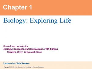 Chapter 1 Biology Exploring Life Power Point Lectures