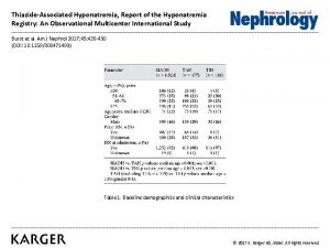 ThiazideAssociated Hyponatremia Report of the Hyponatremia Registry An