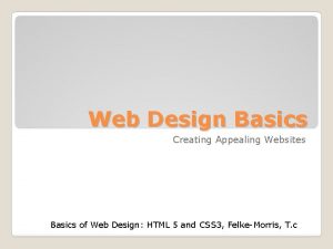 Web Design Basics Creating Appealing Websites Basics of