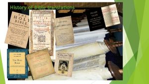 History of Bible translations History of Bible translations