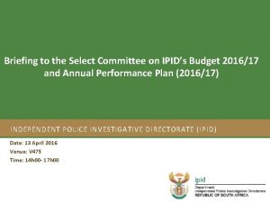 Strategic Plan Select 201217 and Annual on Performance