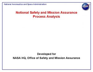 National Aeronautics and Space Administration Notional Safety and