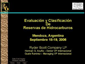 Evaluacin y Clasificacin De Reservas de Hidrocarburos Mendoza