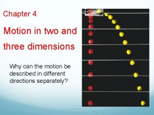 Chapter 4 Motion in two and three dimensions