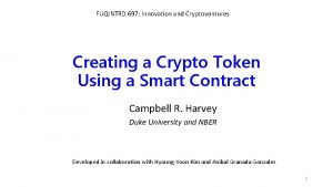 FUQINTRD 697 Innovation and Cryptoventures Creating a Crypto