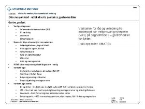 Side 1 Sjekkliste Klinikk for medisinGastromedisinsk avdeling Observasjonskort