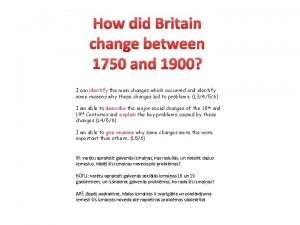 How did Britain change between 1750 and 1900