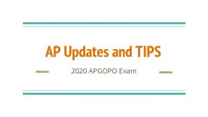 AP Updates and TIPS 2020 APGOPO Exam UPDATES