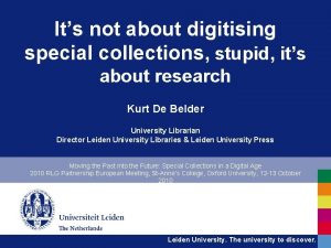 Its not about digitising special collections stupid its