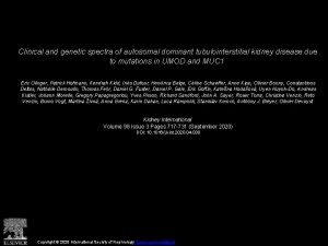 Clinical and genetic spectra of autosomal dominant tubulointerstitial