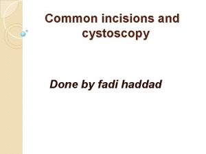 Common incisions and cystoscopy Done by fadi haddad