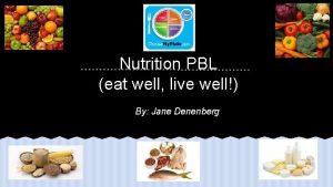 Nutrition PBL eat well live well By Jane