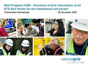 Mod Proposal 0269 Provision of Exit Information at