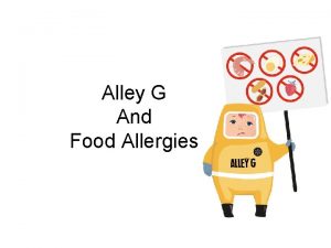 Alley G And Food Allergies ICE BREAKER ACTIVITY