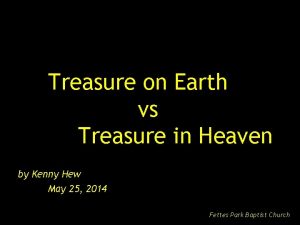 Treasure on Earth vs Treasure in Heaven by