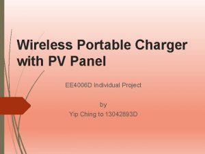 Wireless Portable Charger with PV Panel EE 4006