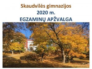 Skaudvils gimnazijos 2020 m EGZAMIN APVALGA MOKSI IR