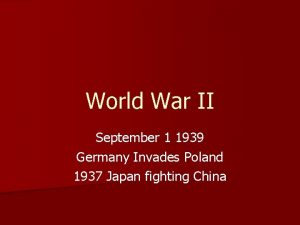 World War II September 1 1939 Germany Invades