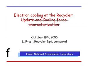 Electron cooling at the Recycler Update and Cooling